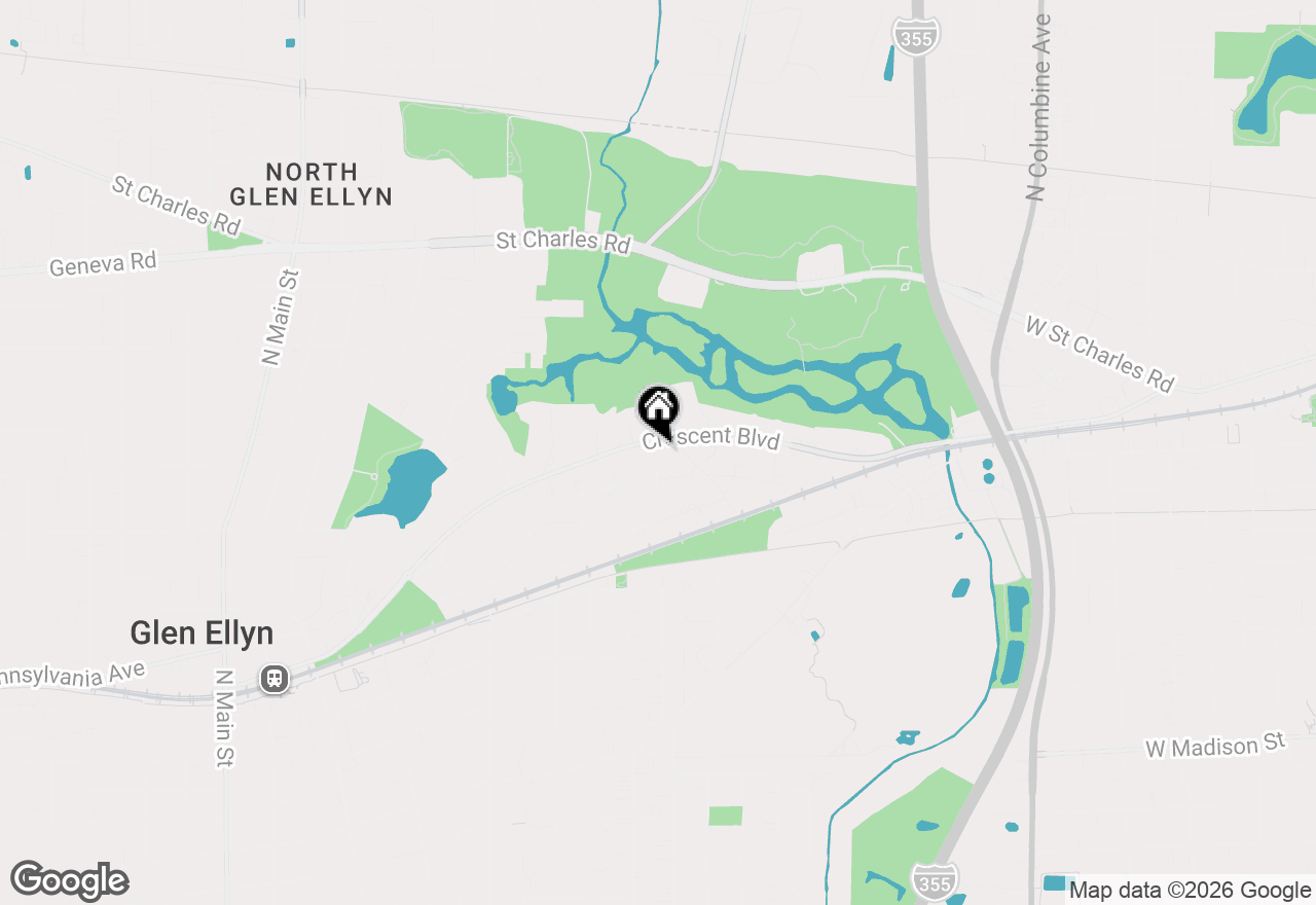 Map of 887 Crescent Boulevard, Glen Ellyn, IL 60137