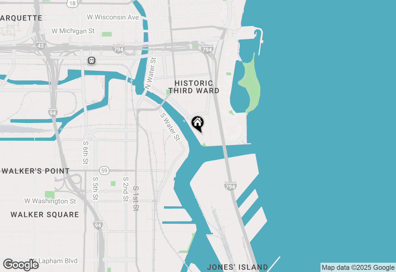 Map of 601 E Erie St #506, Milwaukee, WI 53202