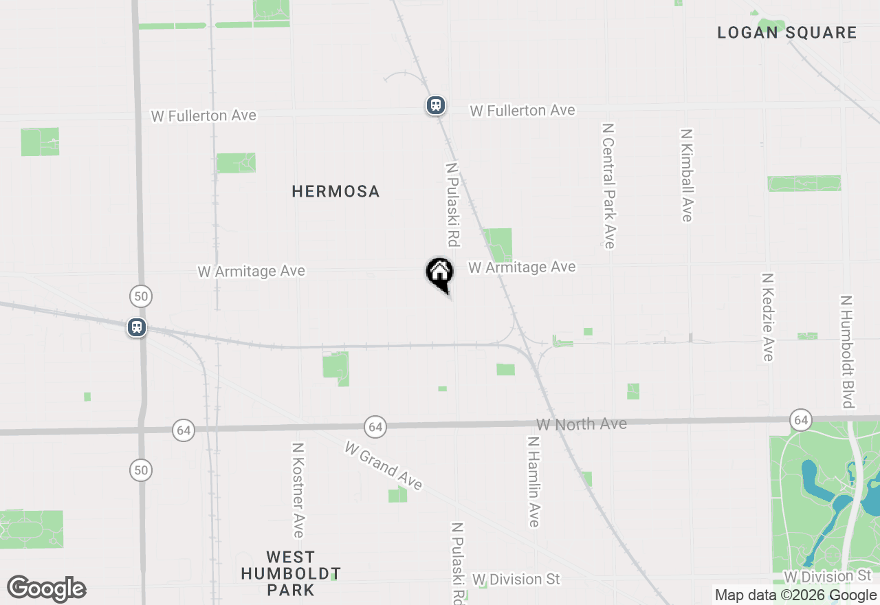 Map of 1907 N Keystone Avenue, Chicago, IL 60639