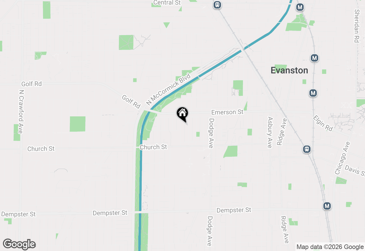 Map of 1811 Hartrey Avenue, Evanston, IL 60201