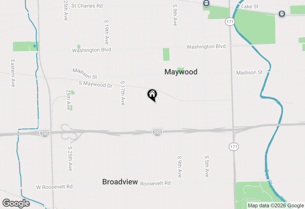 Map of 1407 S 13th Avenue, Maywood, IL 60153