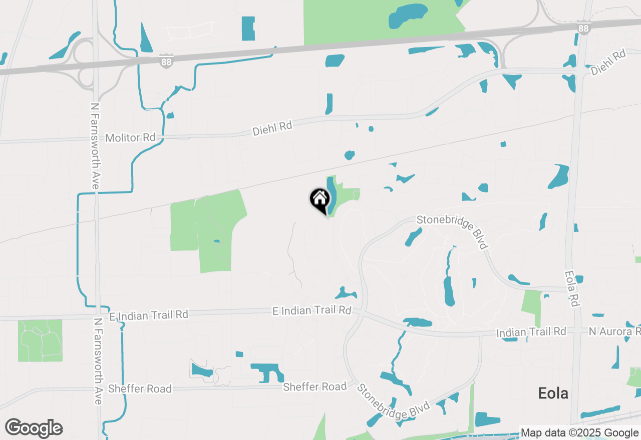 Map of 1544 Mansfield Drive, Aurora, IL 60502