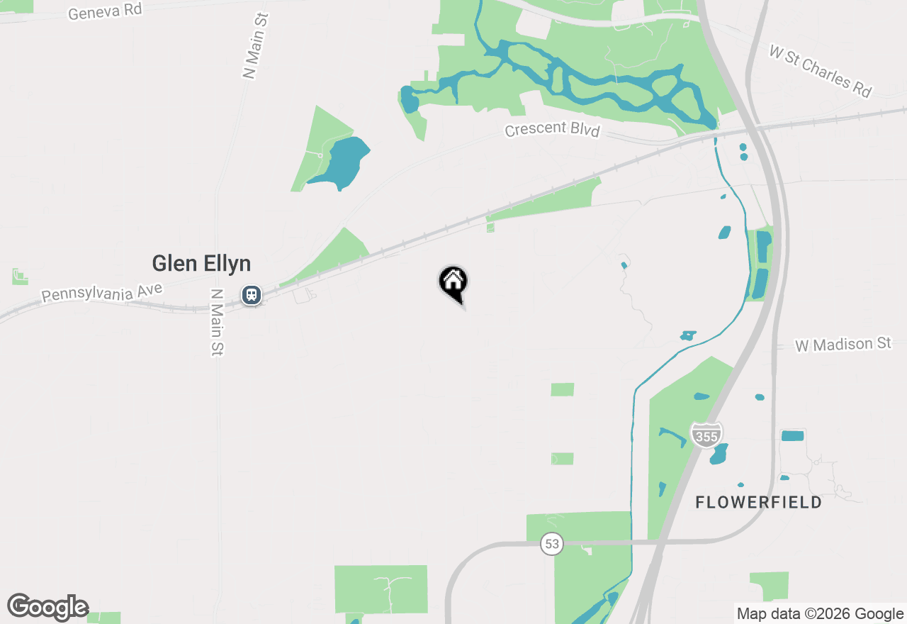 Map of 445 Bryant Avenue, Glen Ellyn, IL 60137