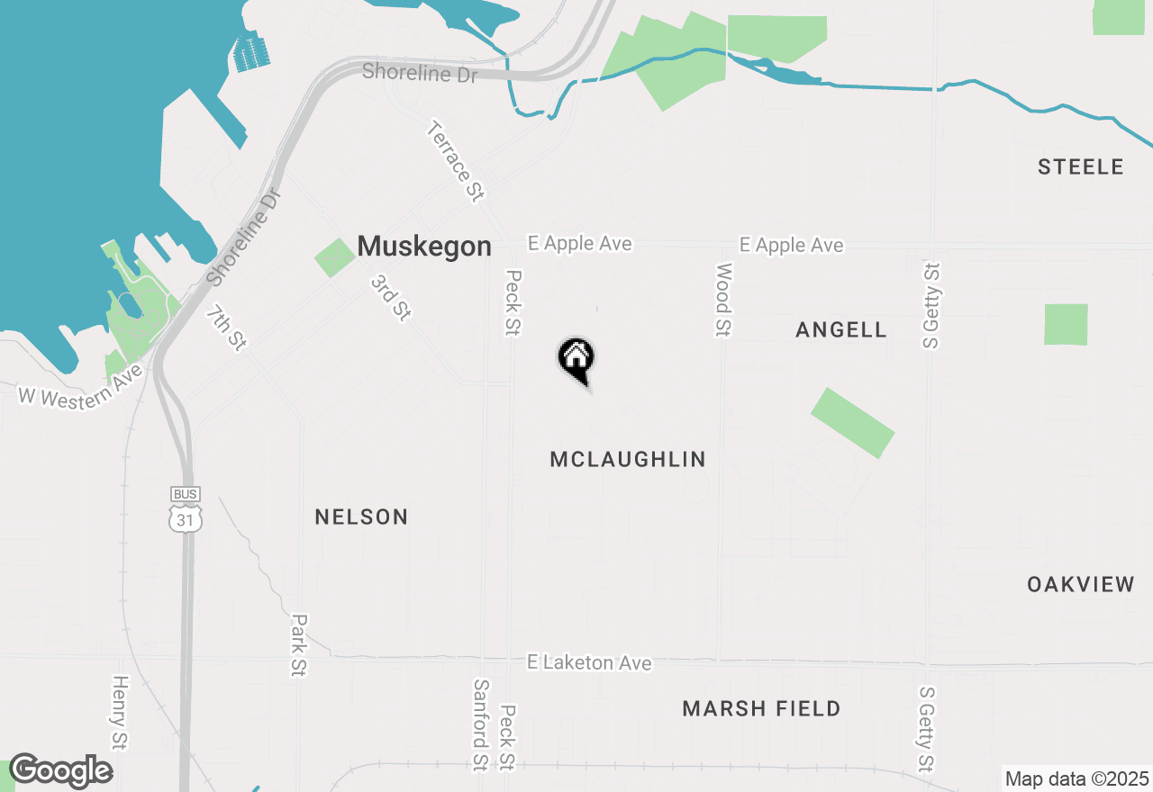 Map of 115 E Isabella Avenue, Muskegon, MI 49442