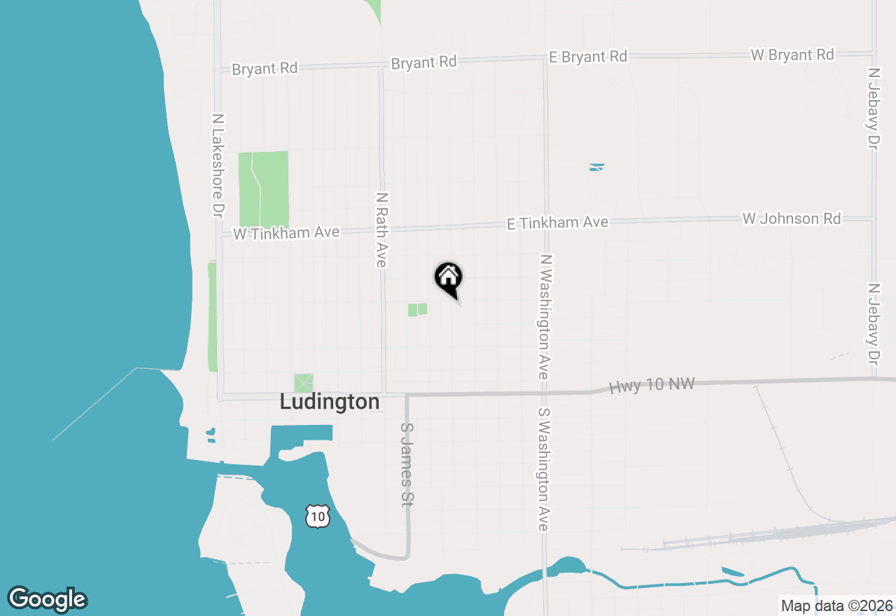 Map of 319 N Rowe Street, Ludington, MI 49431