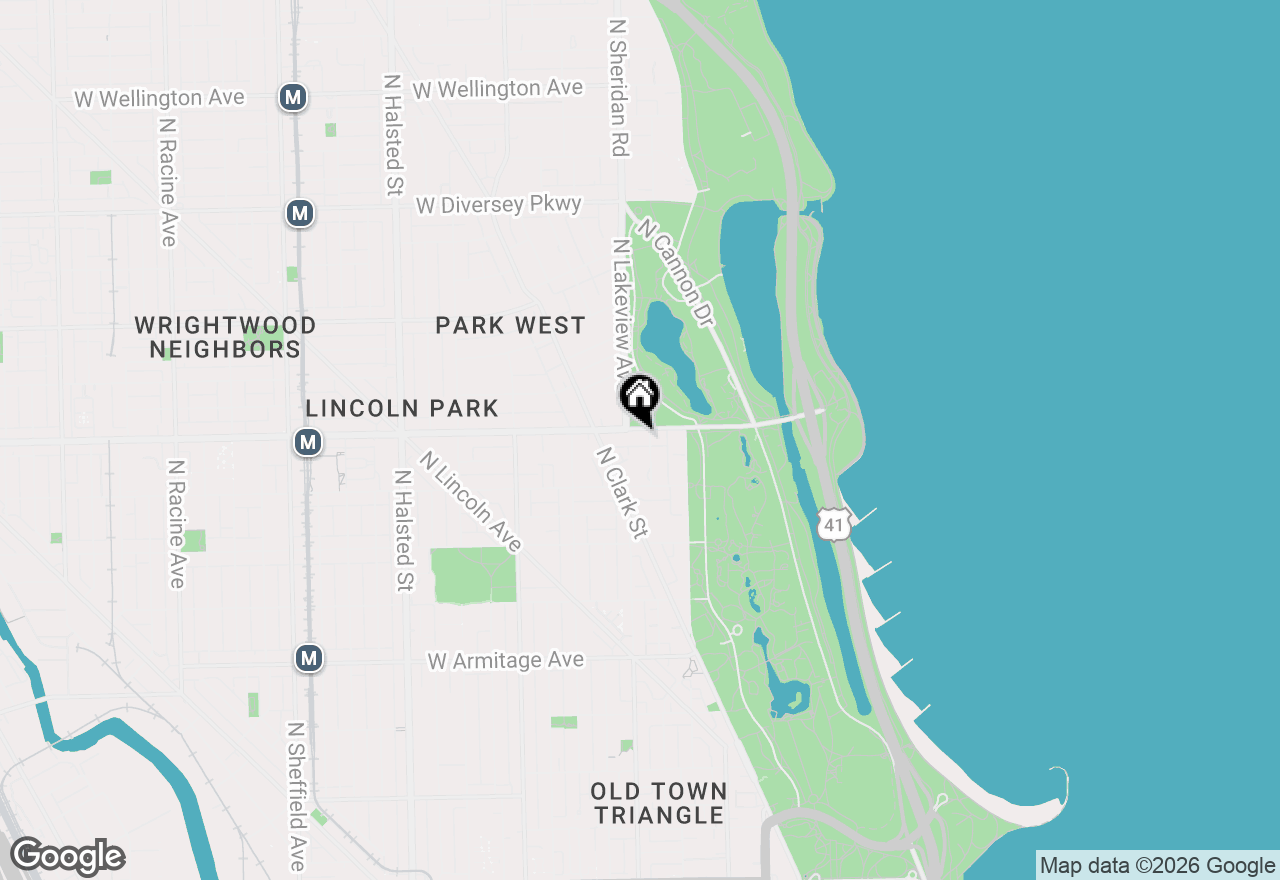 Map of 345 W Fullerton Parkway #1206, Chicago, IL 60614