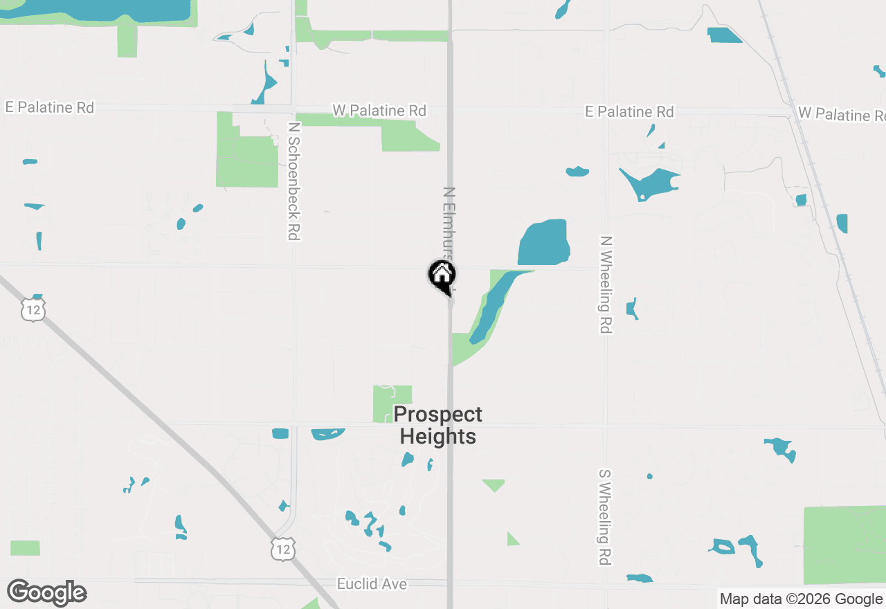 Map of 214 N Elmhurst Road, Prospect Heights, IL 60070