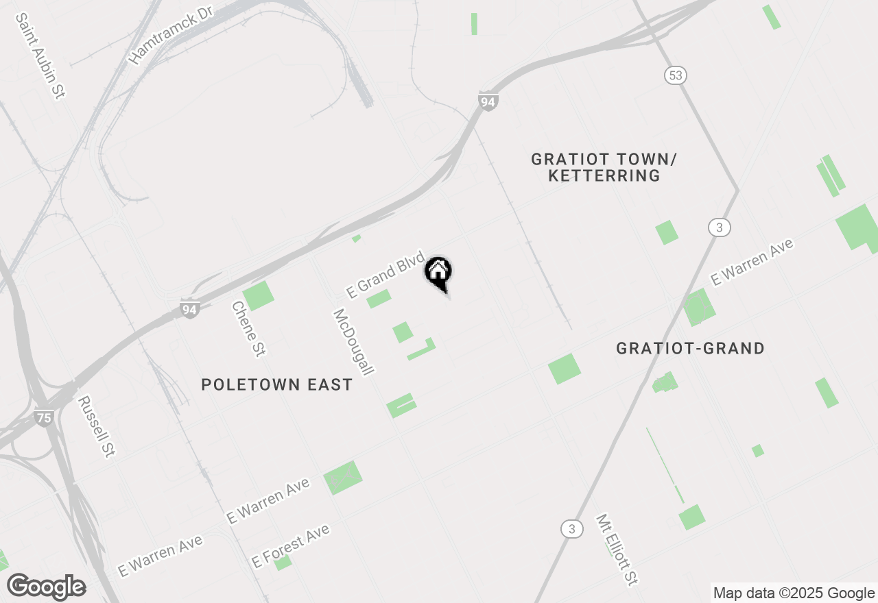 Map of 3569 E Ferry Street, Detroit, MI 48211