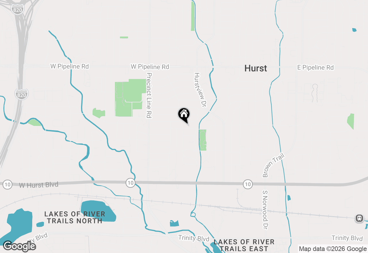 Map of 628 W Redbud Drive, Hurst, TX 76053