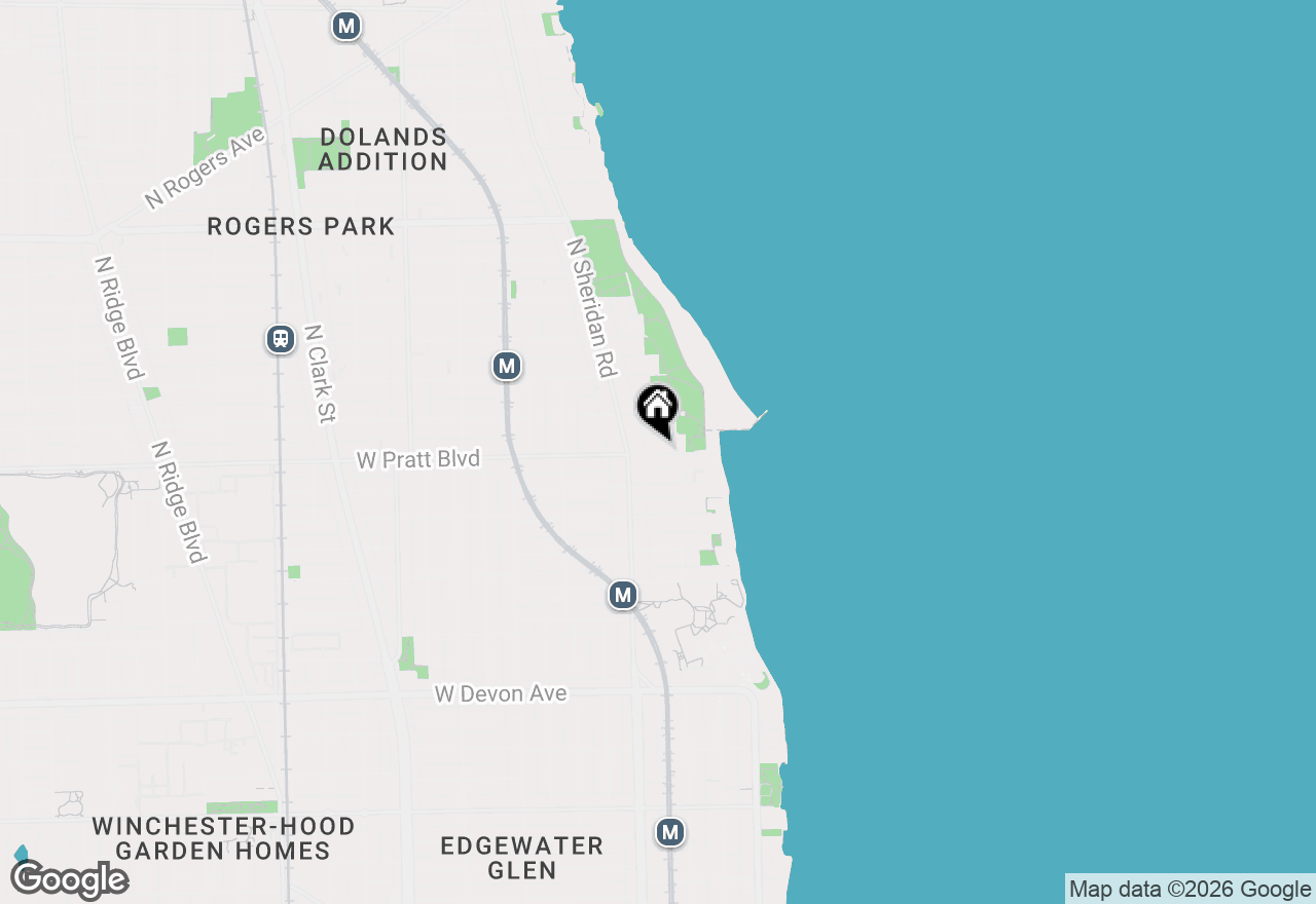 Map of 1136 W Pratt Boulevard #1N, Chicago, IL 60626