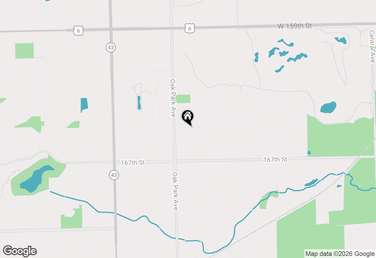 Map of 6717 165th Street, Tinley Park, IL 60477