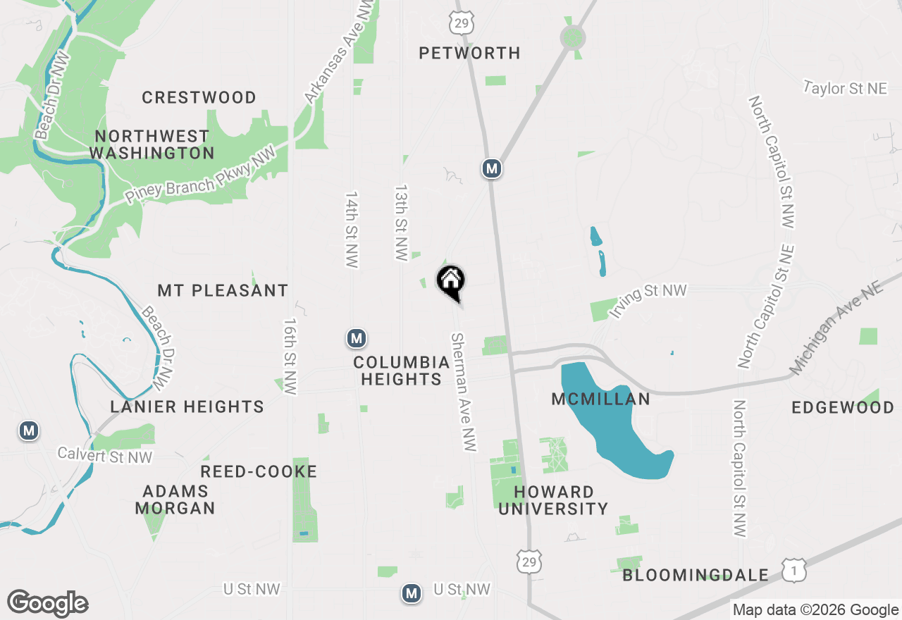 Map of 3214 Sherman Avenue Nw, Washington, DC 20010