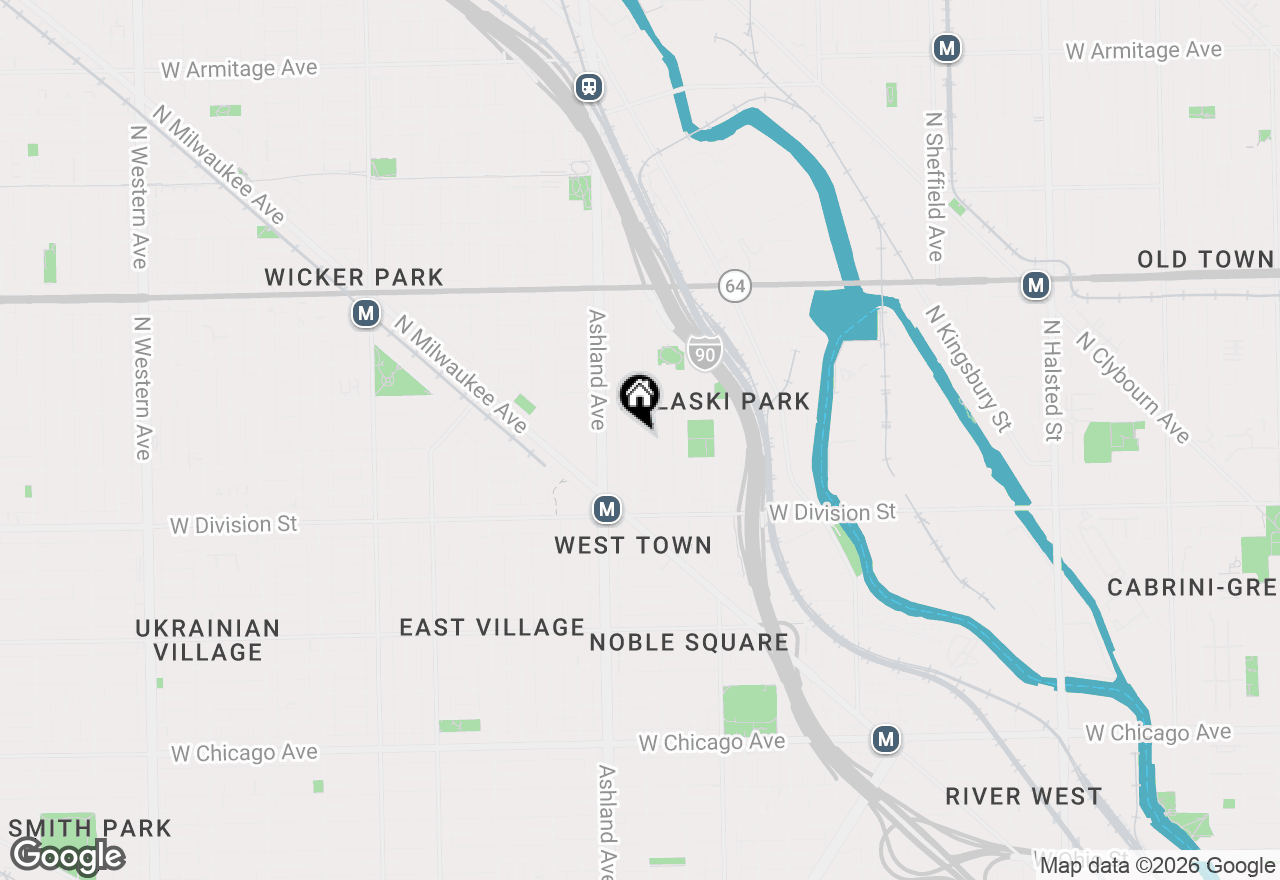 Map of 1321 N Bosworth Avenue #1S, Chicago, IL 60622