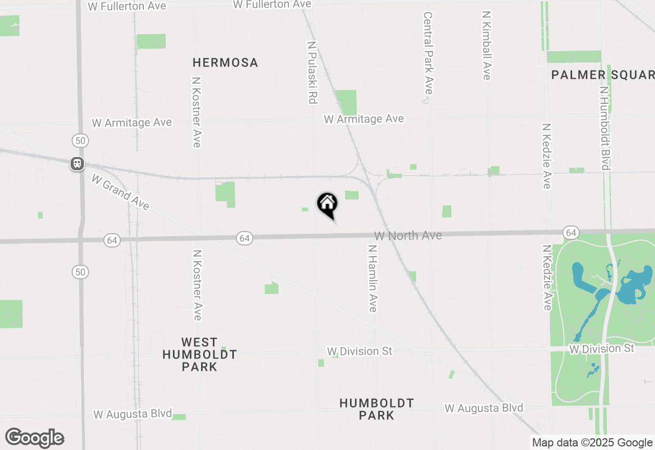 Map of 1616 N Harding Avenue #2W, Chicago, IL 60647