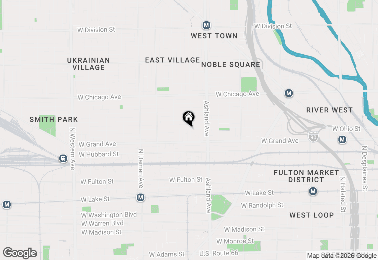 Map of 544 N Paulina Street #1, Chicago, IL 60622