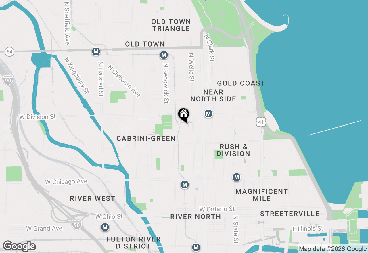 Map of 228 W Hill Street #4003, Chicago, IL 60610