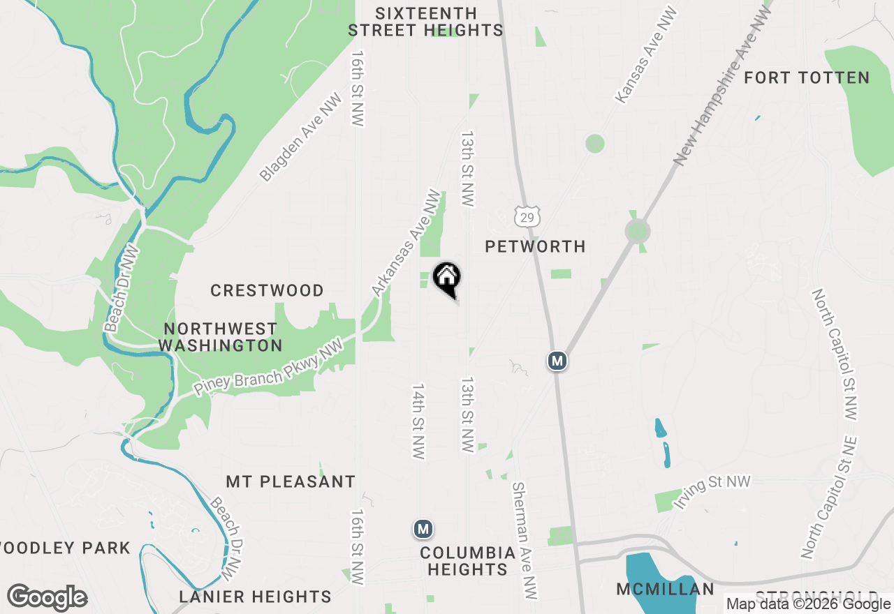 Map of 1328 Shepherd Street Nw, Washington, DC 20011