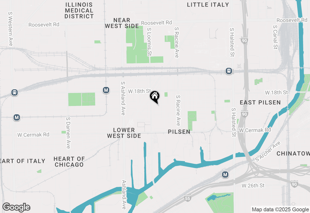 Map of 1343 W 19th Street #1, Chicago, IL 60608