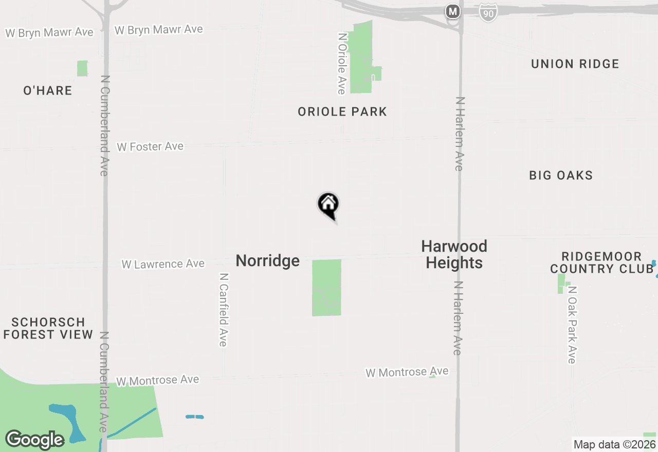 Map of 7624 W Ainslie Street, Harwood Heights, IL 60706