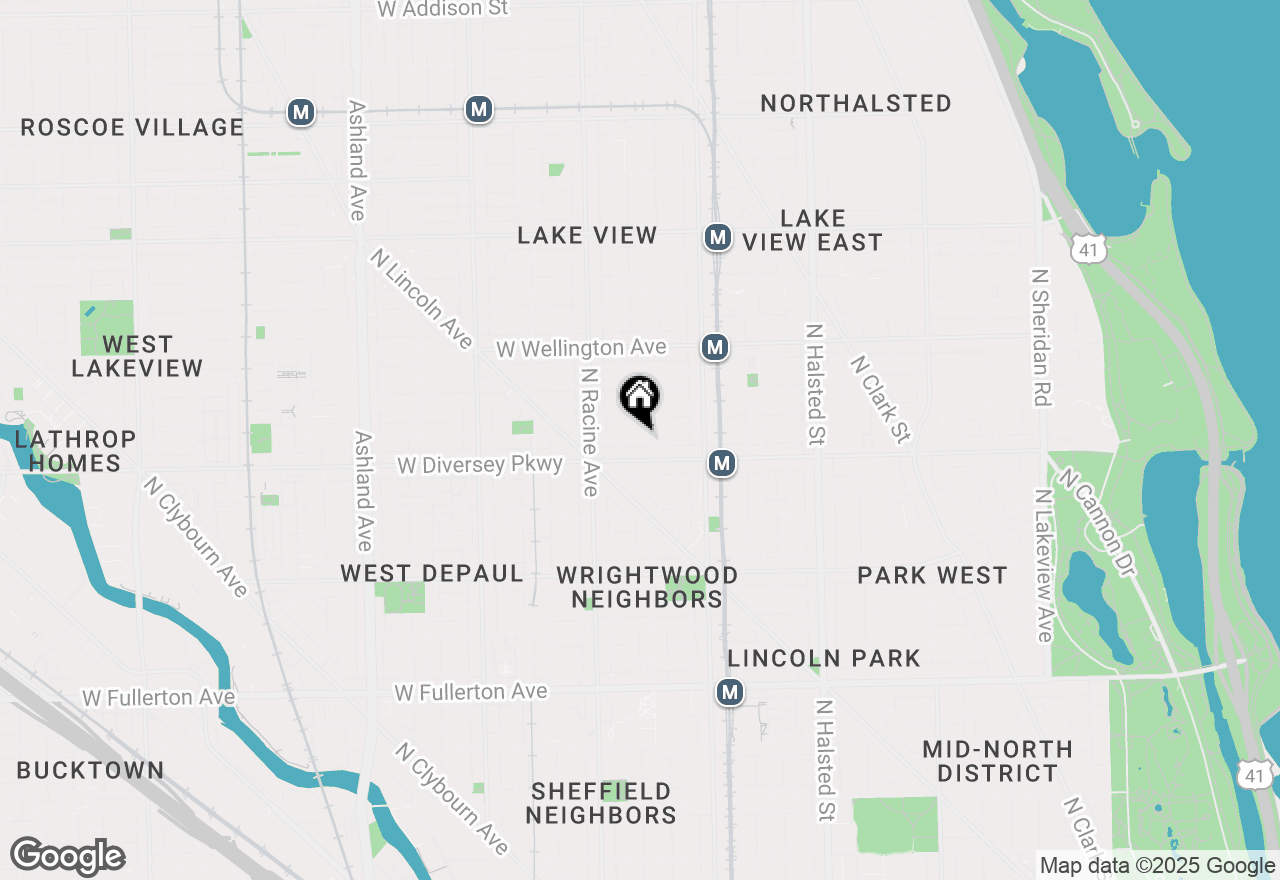 Map of 1107 W Wolfram Street, Chicago, IL 60657