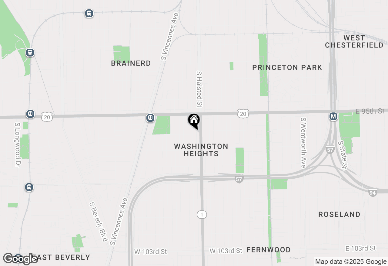 Map of 9567 S Green Street, Chicago, IL 60643