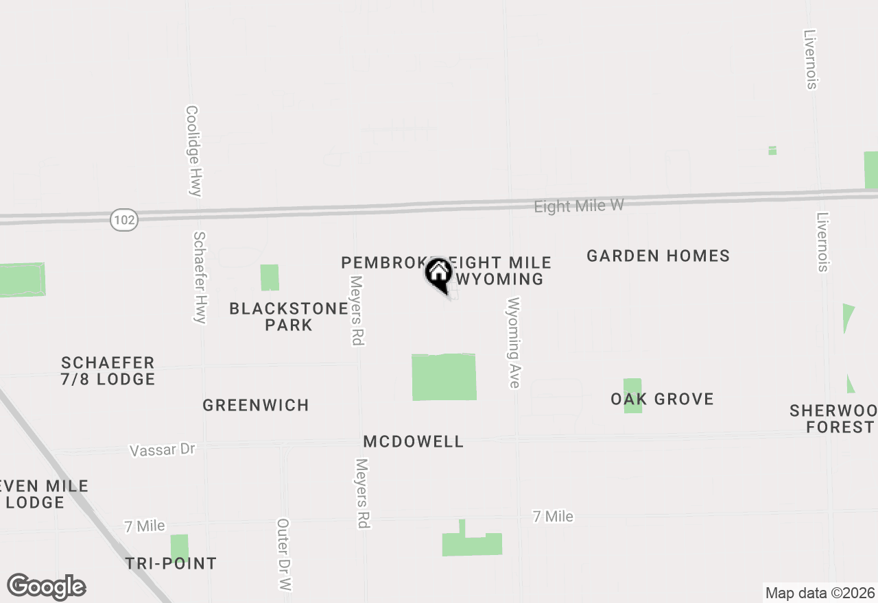 Map of 20127 Birwood Street, Detroit, MI 48221