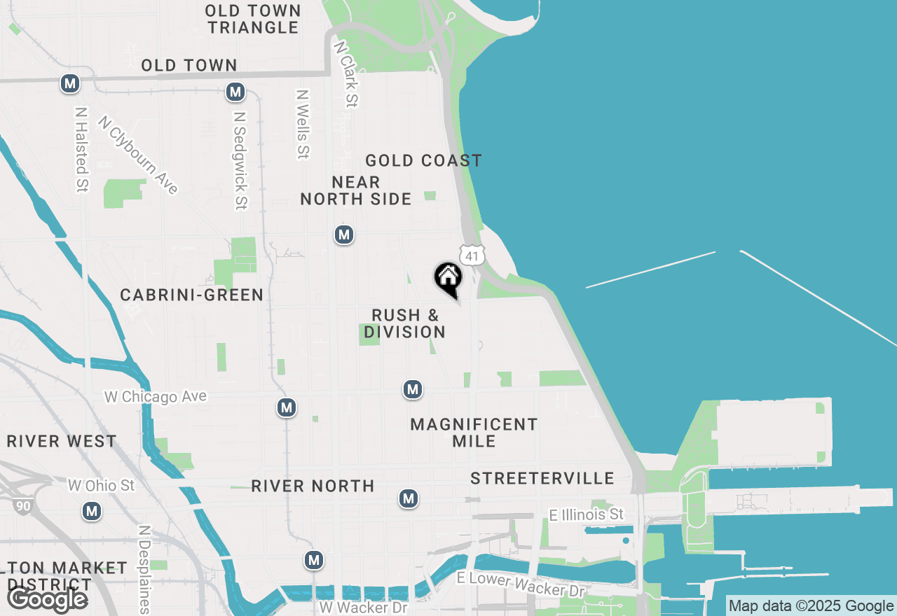 Map of 67 E Oak Street, Chicago, IL 60611