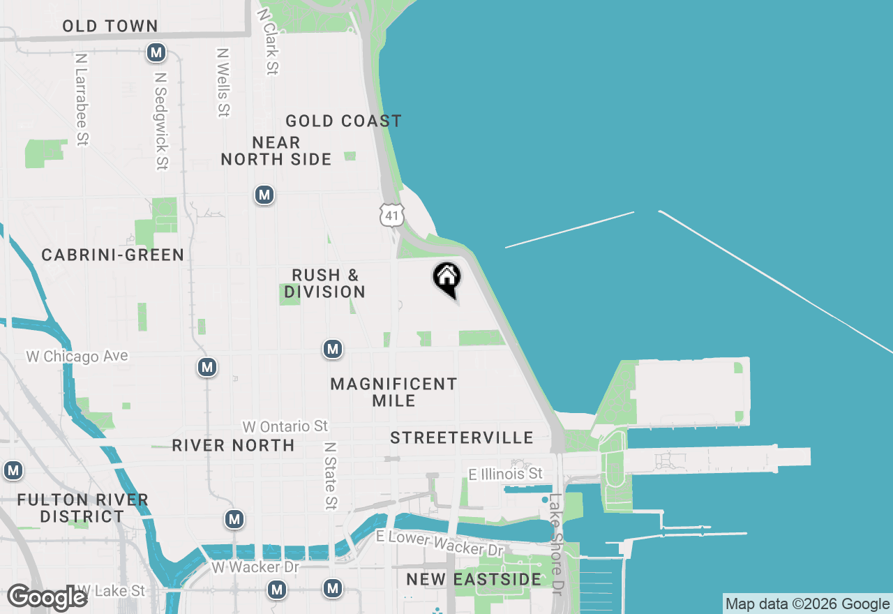 Map of 222 E Chestnut Street #14A, Chicago, IL 60611