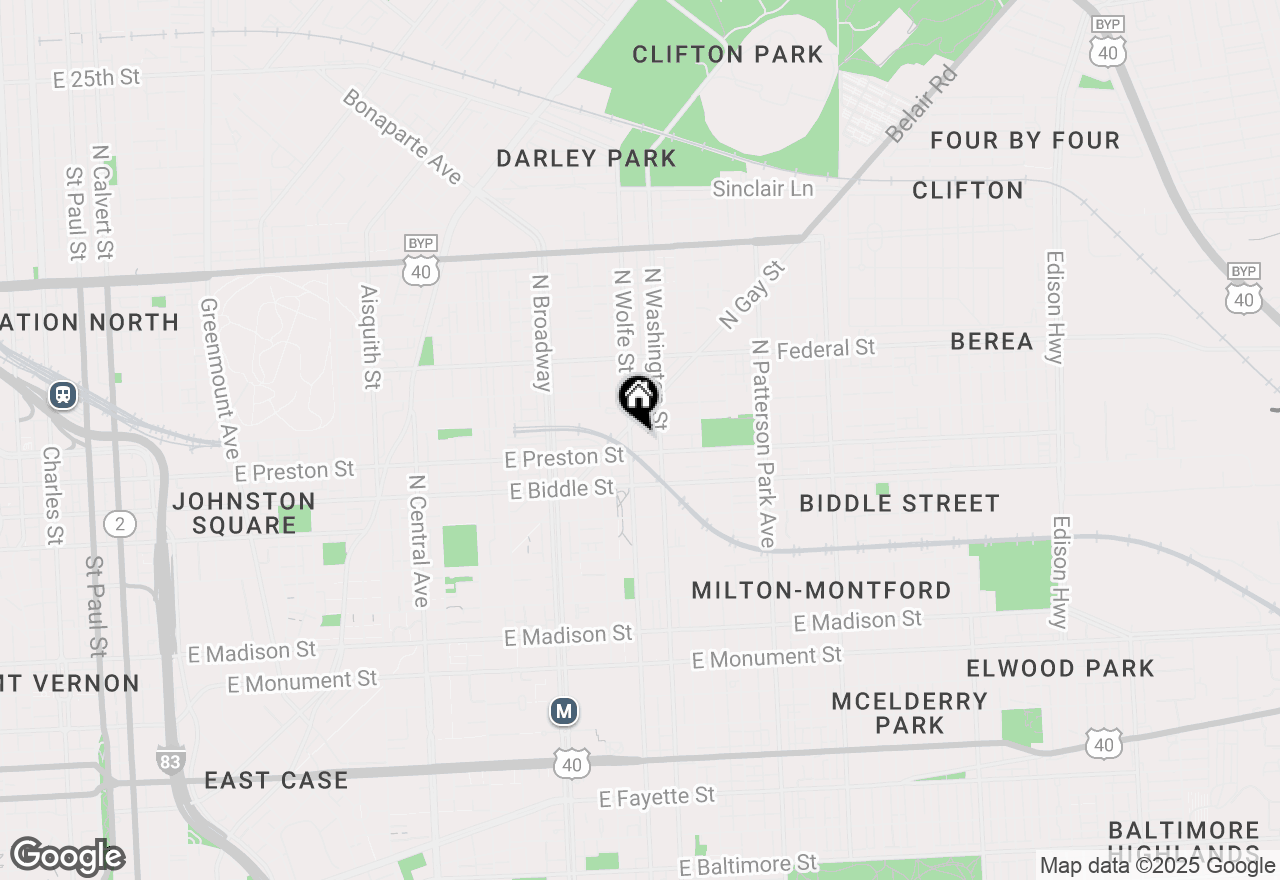 Map of 1311 N Wolfe Street, Baltimore, MD 21213