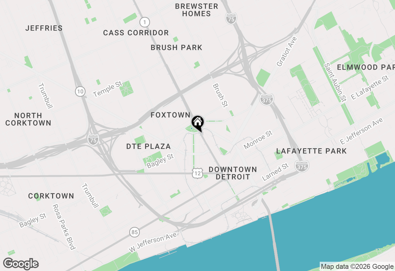 Map of 1 Park Avenue #1509, Detroit, MI 48226