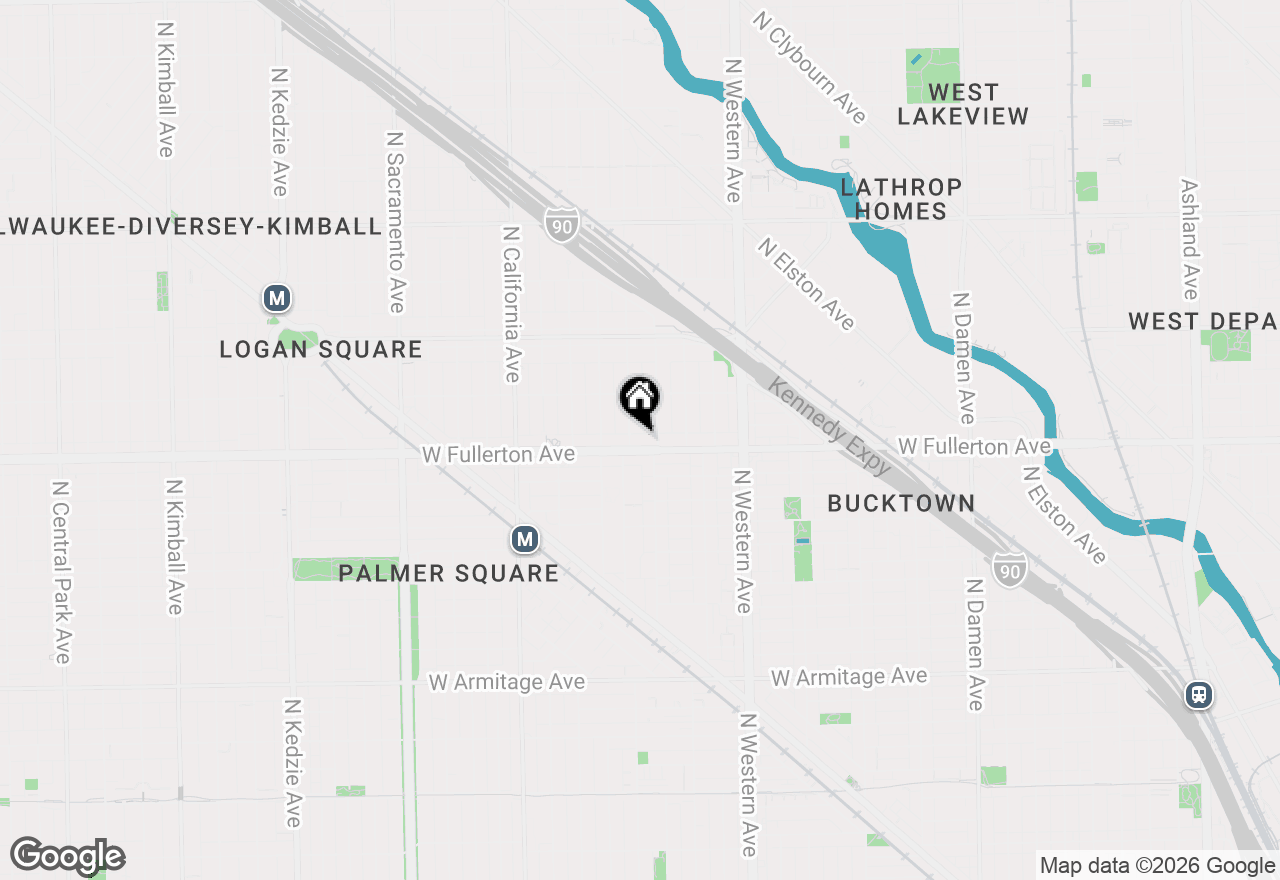 Map of 2550 W Fullerton Avenue #2E, Chicago, IL 60647