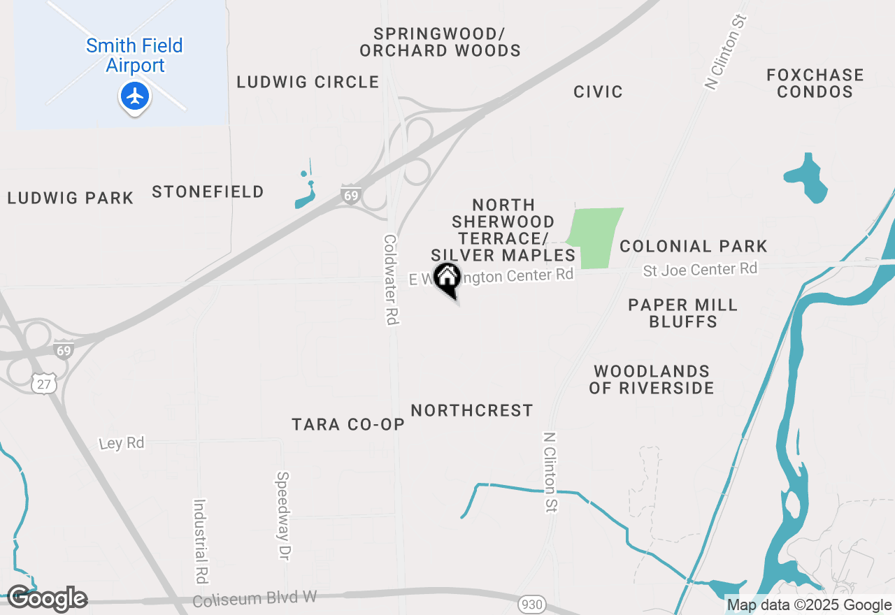 Map of 623 Stratton Road, Fort Wayne, IN 46825