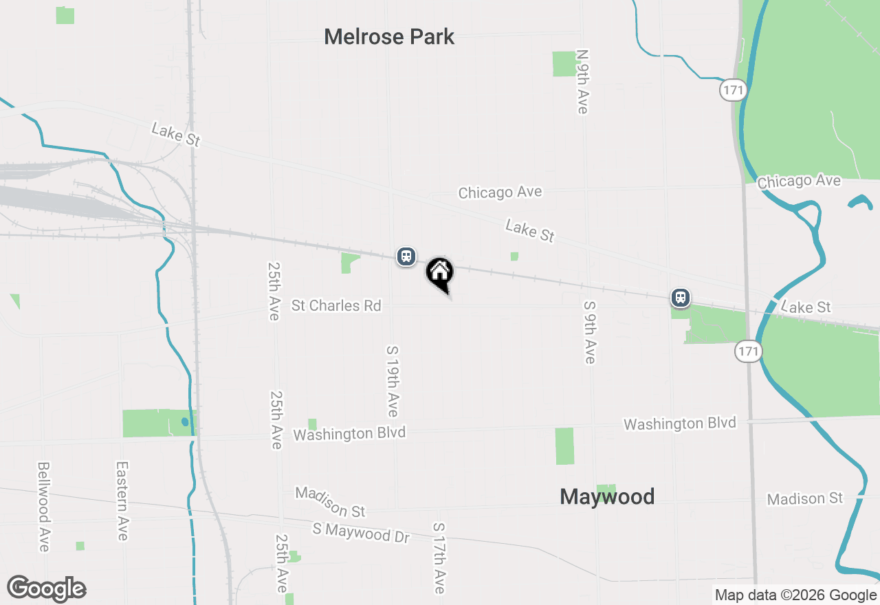 Map of 1611 Saint Charles Road, Maywood, IL 60153