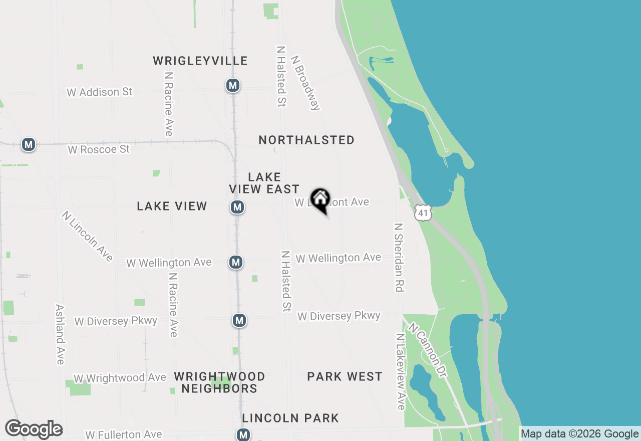 Map of 645 W Briar Place #1, Chicago, IL 60657