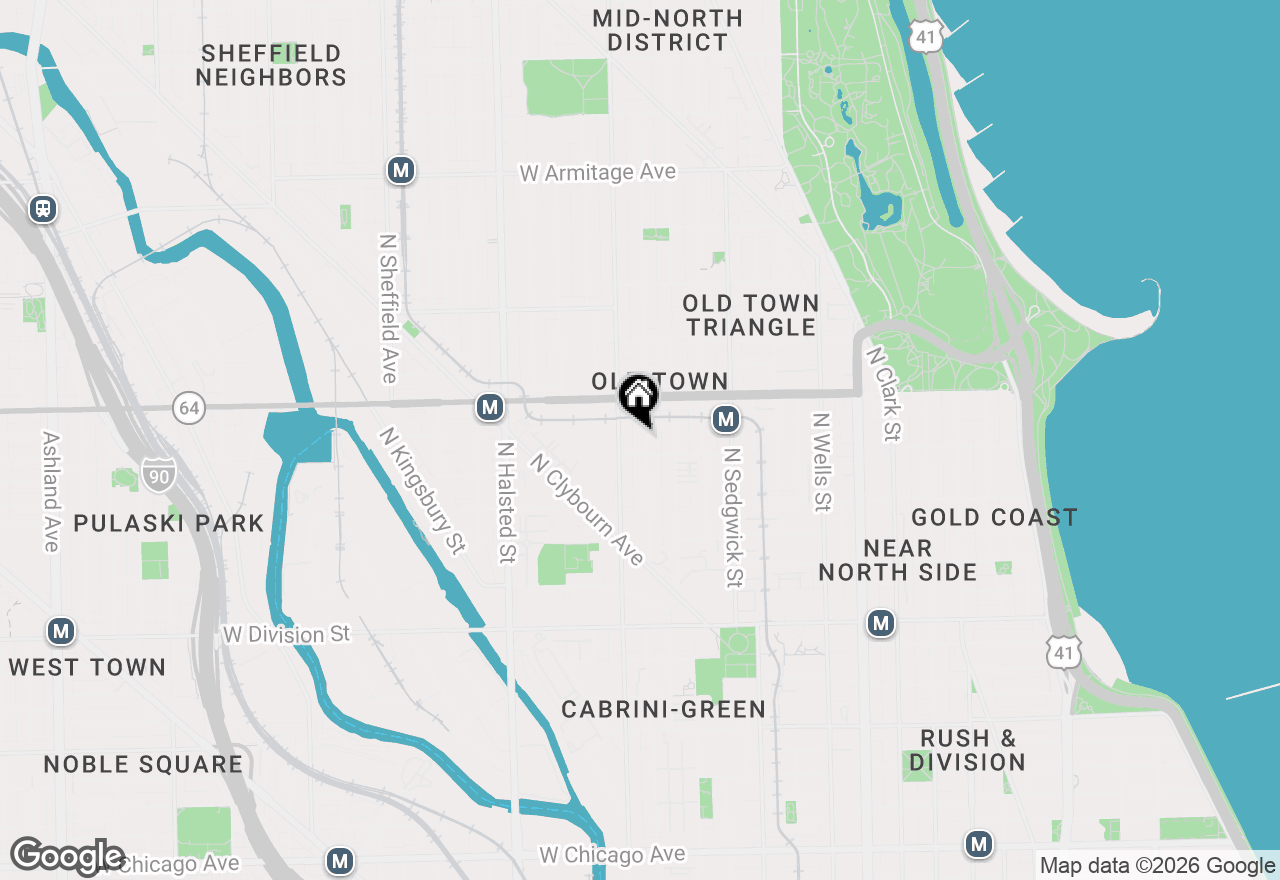 Map of 1516 N Mohawk Street #3F, Chicago, IL 60610
