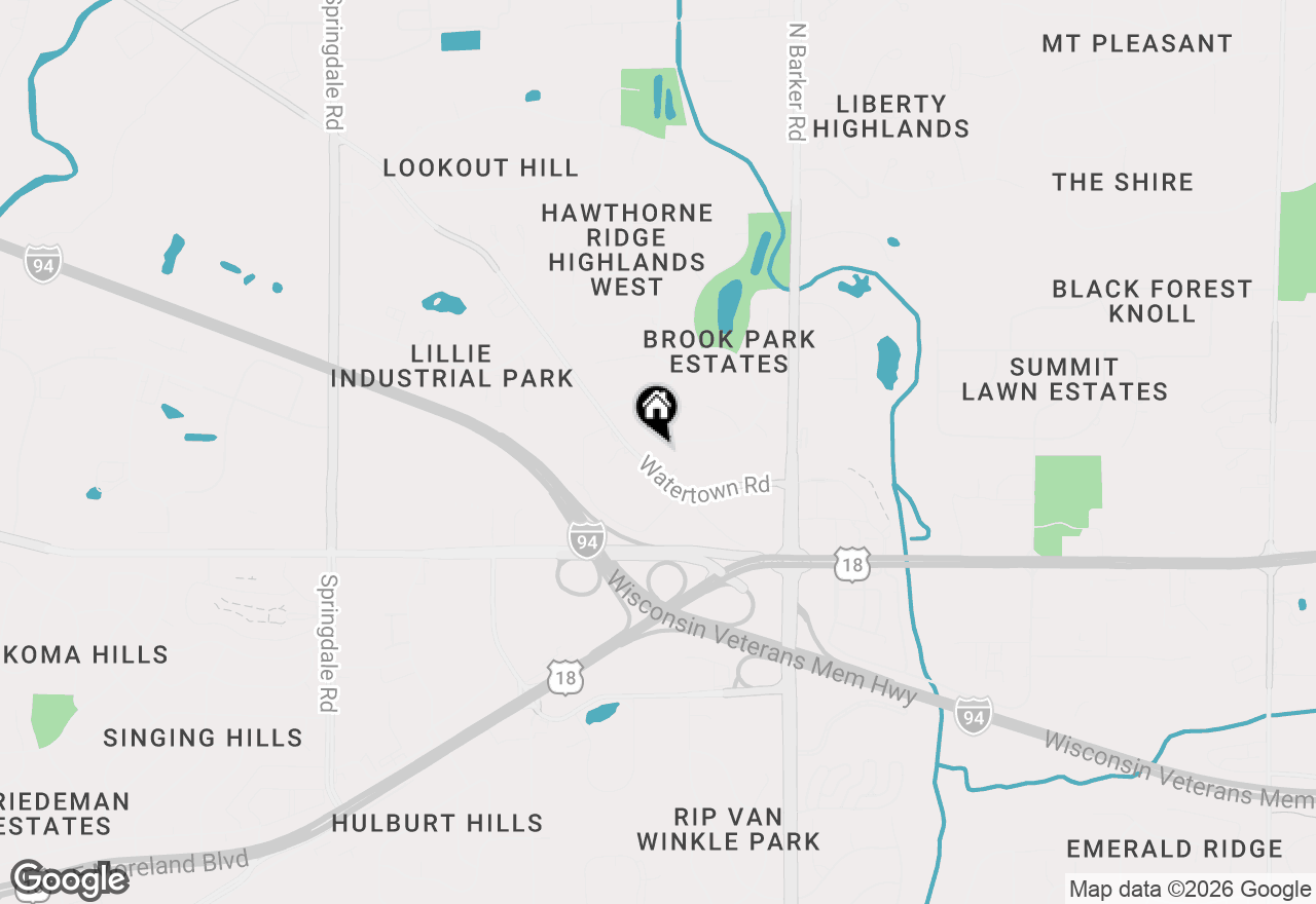 Map of 20845 Hunters Run, Brookfield, WI 53045
