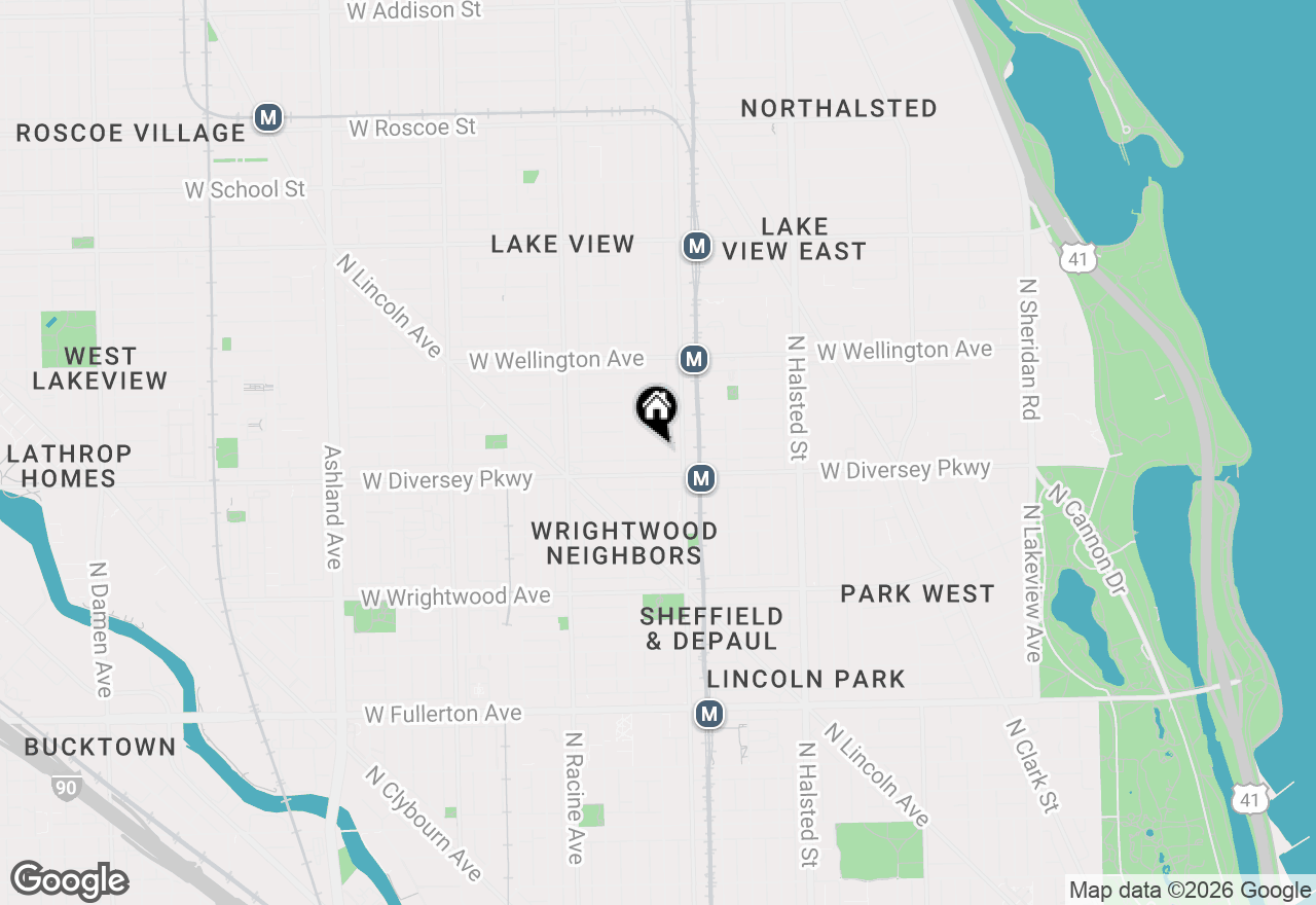 Map of 1025 W Wolfram Street, Chicago, IL 60657