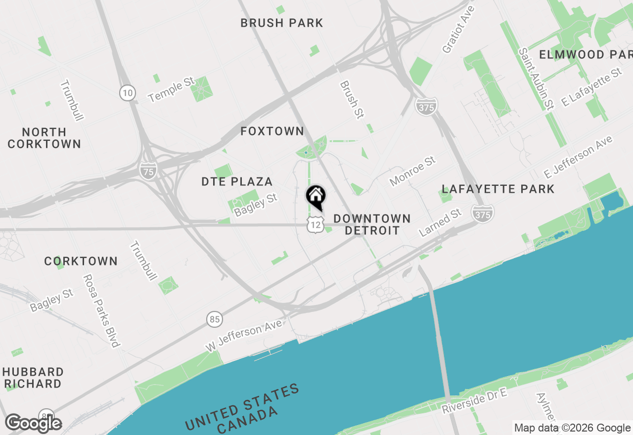 Map of 1135 Shelby Street #2509, Detroit, MI 48226
