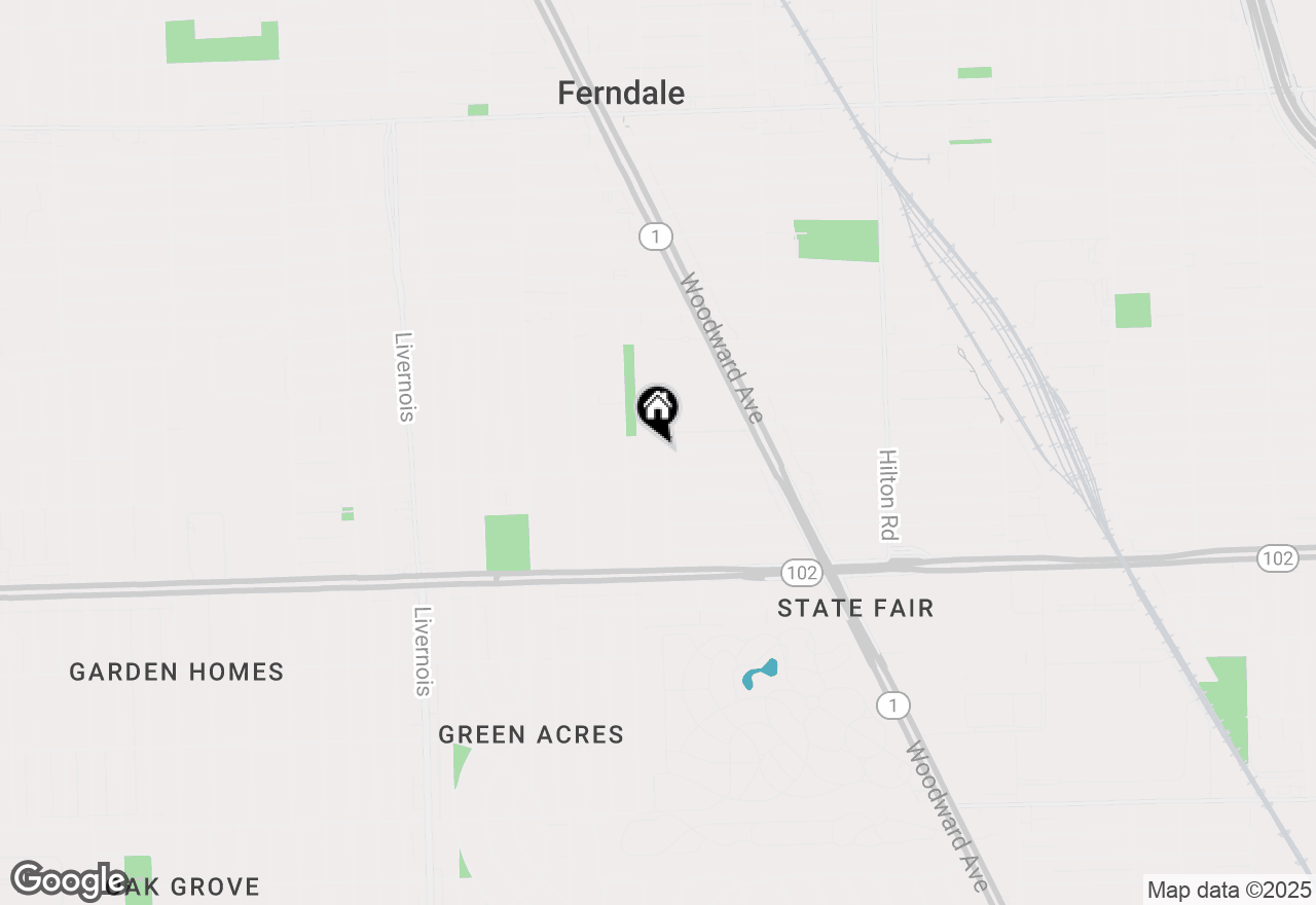 Map of 539 Edgewood Place, Ferndale, MI 48220