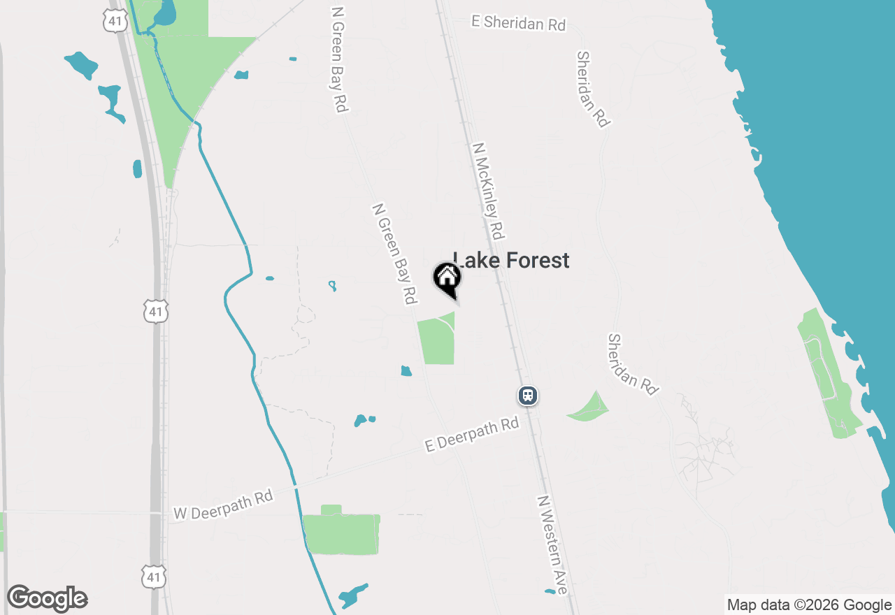 Map of 106 E Woodland Road, Lake Forest, IL 60045