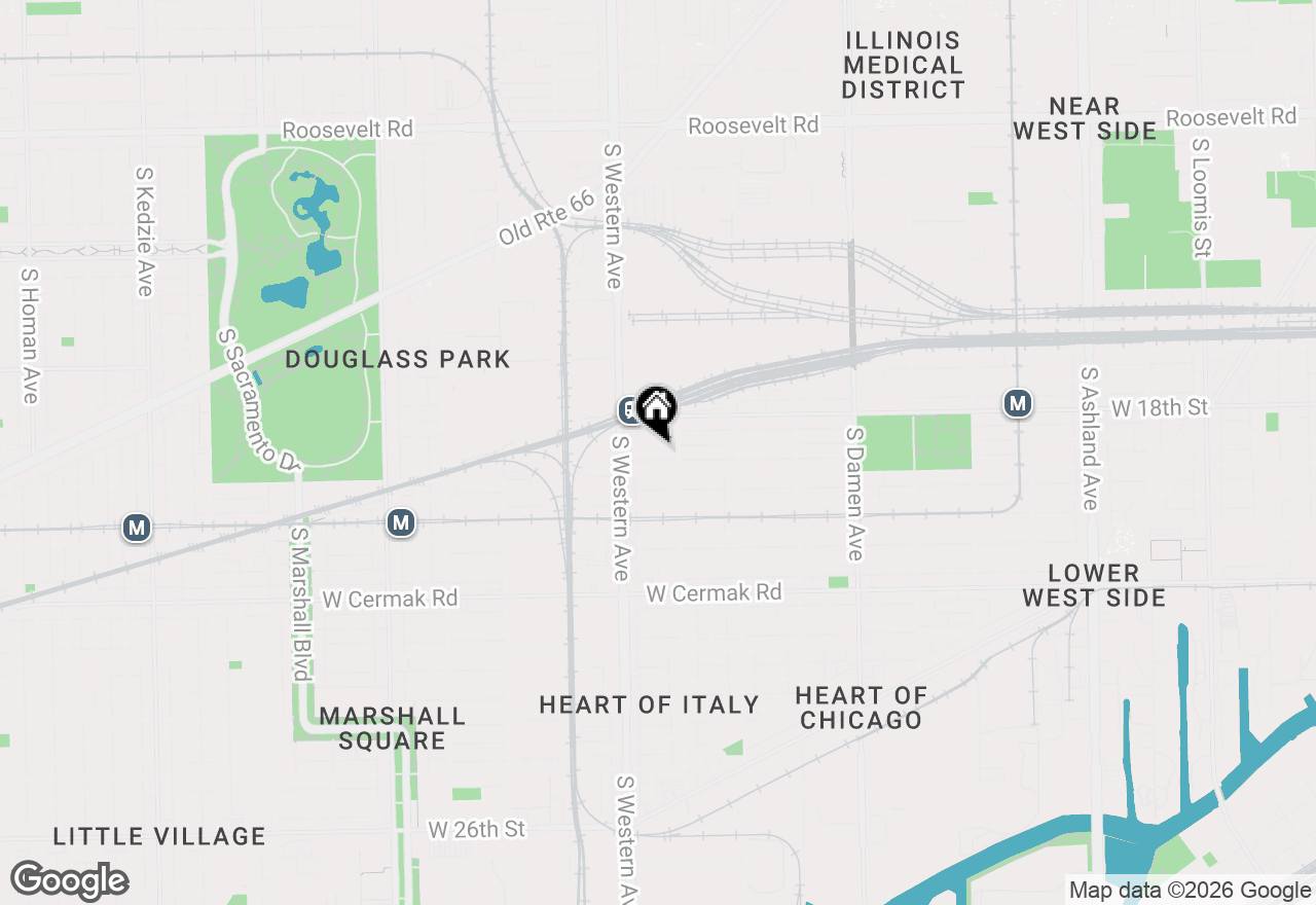 Map of 2321 W 18th Place, Chicago, IL 60608
