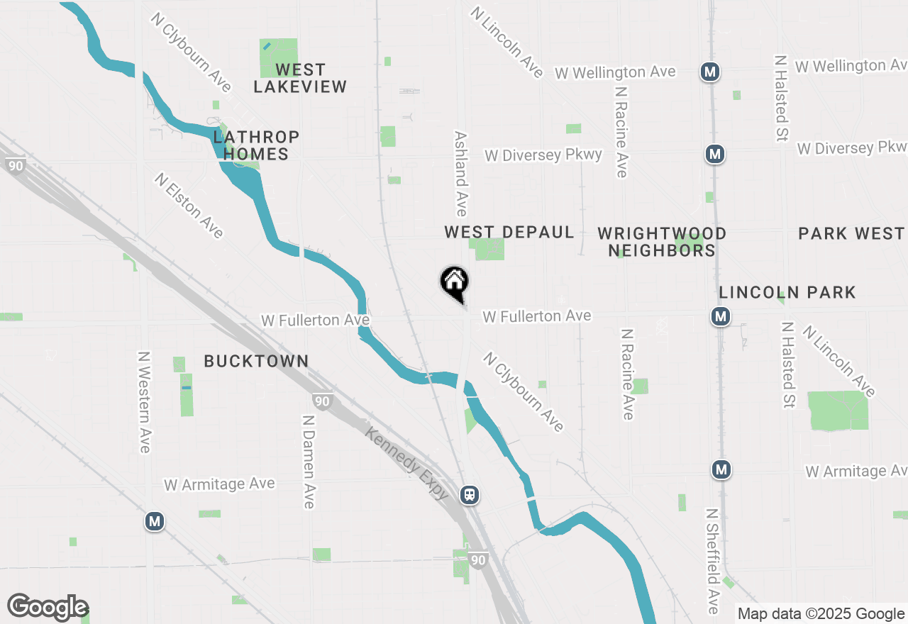 Map of 1610 W Fullerton Avenue #203, Chicago, IL 60614