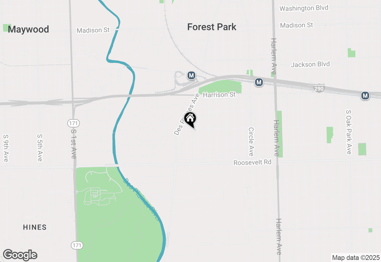 Map of 7708 Harvard Street, Forest Park, IL 60130