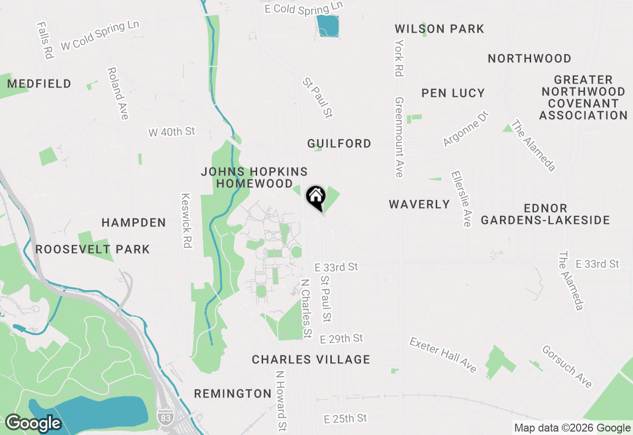 Map of 1 E University Parkway #1303, Baltimore, MD 21218