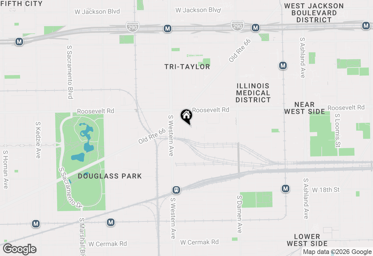 Map of 1302 S Oakley Avenue, Chicago, IL 60608