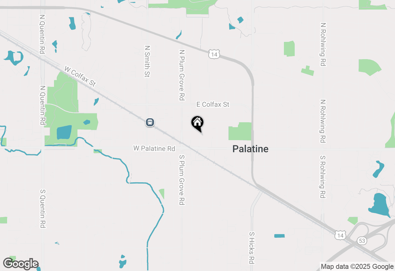 Map of 44 N Benton Street, Palatine, IL 60067