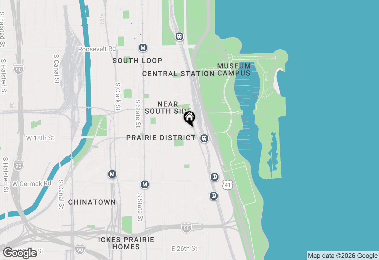 Map of 1717 S Prairie Avenue #2301, Chicago, IL 60616