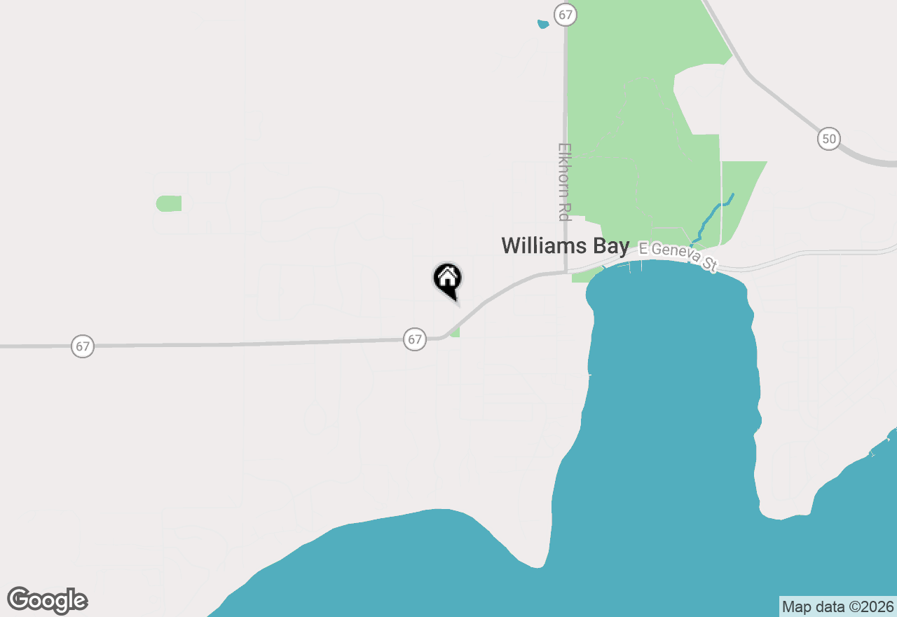 Map of 38 Oakwood St, Williams Bay, WI 53191