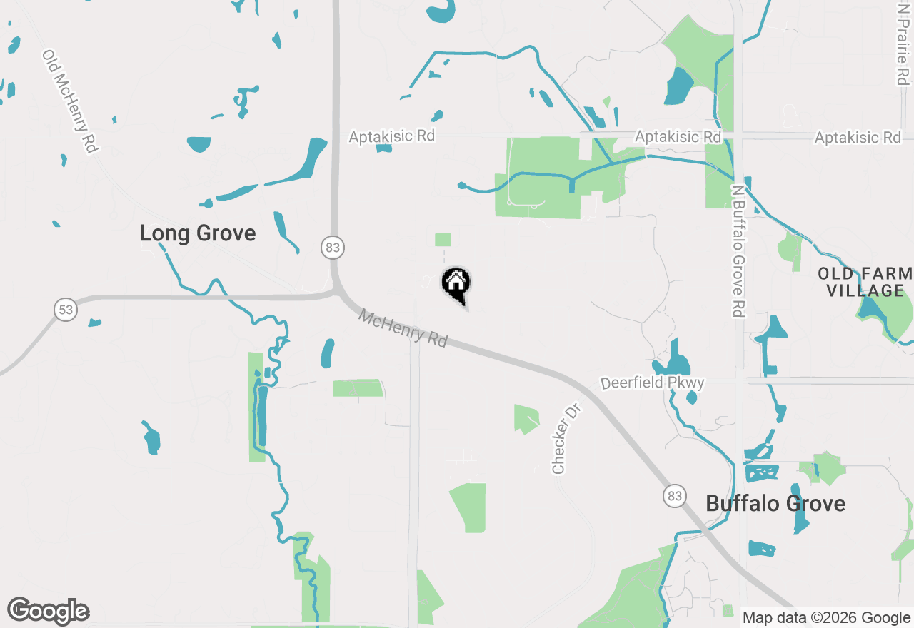 Map of 1077 Courtland Drive, Buffalo Grove, IL 60089