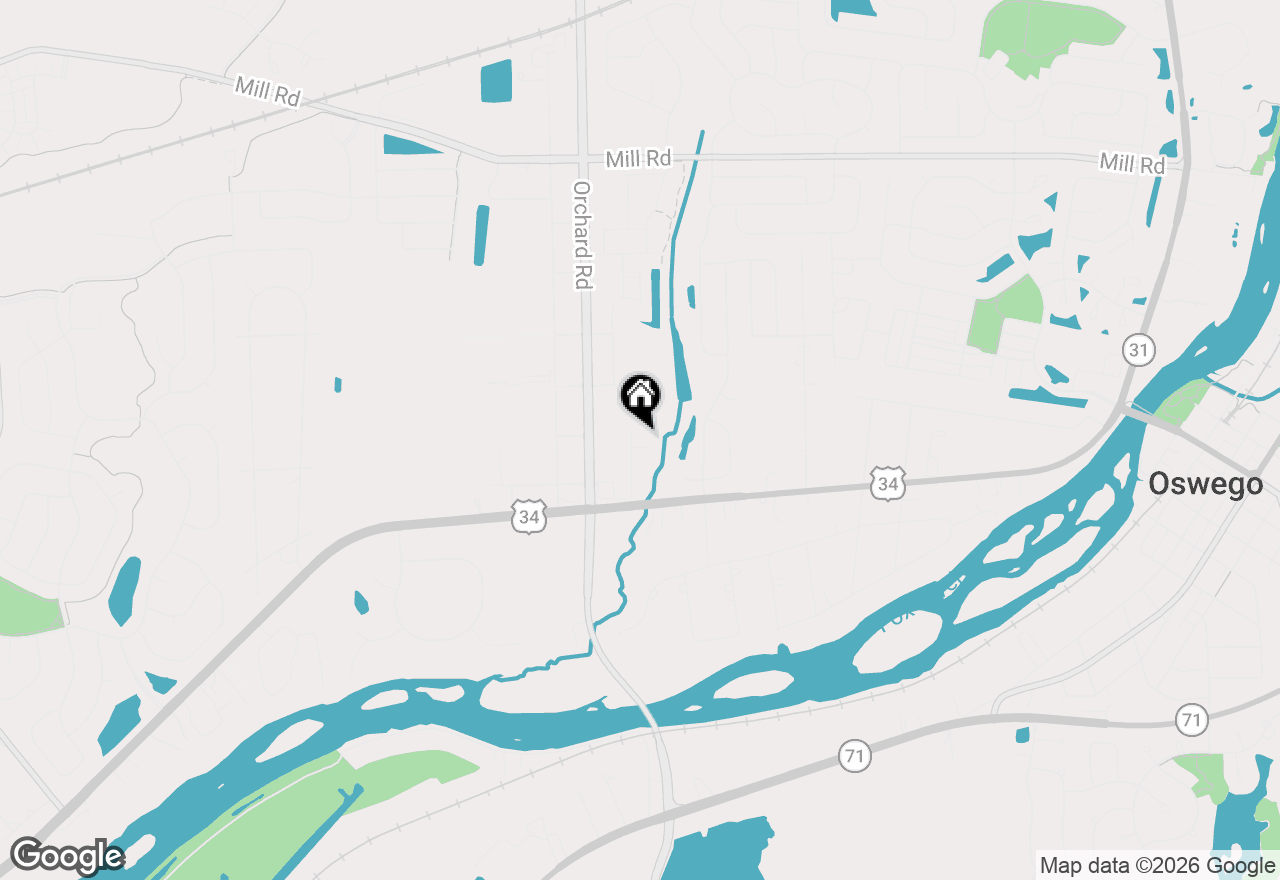 Map of 38 Walnut Creek Lane, Oswego, IL 60543